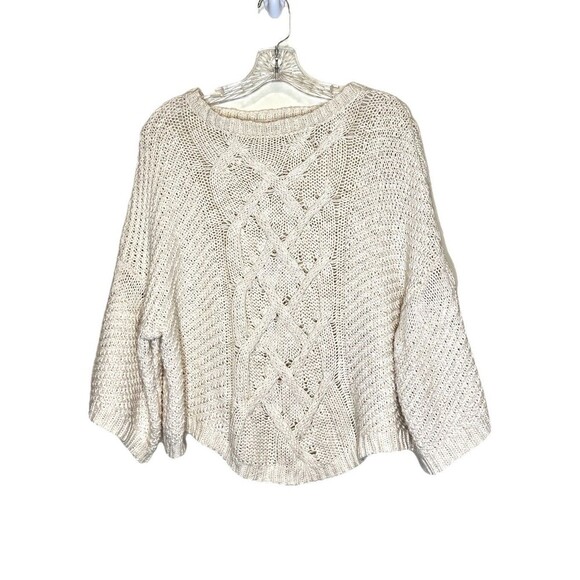 Moon River Cream Chunky Knit Dolman Flare Sleeve Relaxed Sweater Boho Women S‎ - Picture 1 of 11